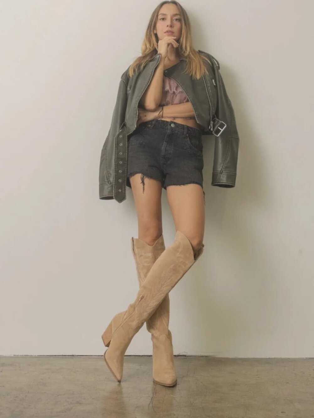 BNIB Embroidered Vegan Leather Cowboy Boots